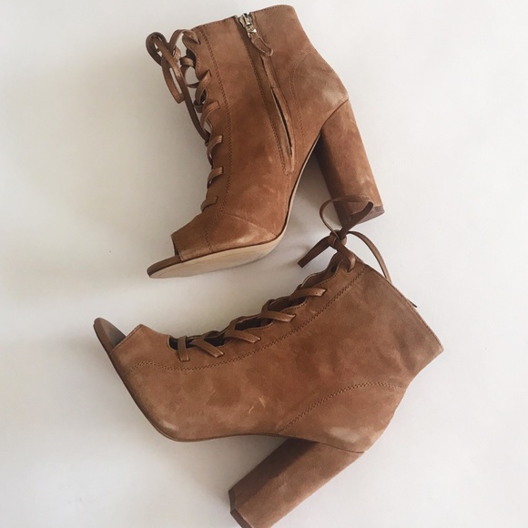 Sam Edelman Suede Leather peep toe boots - Picture 7 of 8